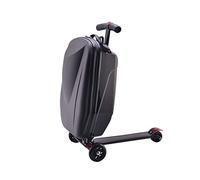 ORPERSIST Trolley Scooter Maleta Plegable Estirable Portátil Kick-Junta Estuche Viaje con 3 Ruedas Patinete 2 En 1 para Niño Adulto 55×34×30Cm,Negro