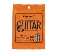 Orphee NX35-4 - 10 cuerdas de guitarra clásica con núcleo de nailon transparente chapado en plata 4-th 4th Single D (0.30 pulgadas)