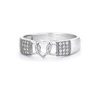 Orphelia Anillo para mujer de plata 925 rodiada con circonitas blancas de talla redonda - ZR-7270, Plata de ley, Zirconia cúbica