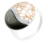 Orphelia Mujer Plata de Ley (925/1000) Plata Redondo Negro circón