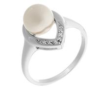 Orphelia Mujer Plata de Ley (925/1000) Plata Redondo Perlas Simuladas Blanco Perla circón