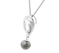 Orphelia Mujer Plata de Ley 925 Plata Corte Brillante Redondo Gris Blanco circonita Perla Colgante FASHIONNECKLACEBRACELETANKLET