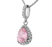 Orphelia Mujer Plata de Ley 925 Plata Corte Brillante Redondo Rosa circonita FASHIONNECKLACEBRACELETANKLET