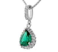 Orphelia Mujer Plata de Ley 925 Plata Corte Brillante Redondo Verde circonita FASHIONNECKLACEBRACELETANKLET