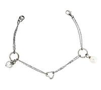 Orphelia ZA-1813 - Pulsera para mujer de plata 925 rodiada, cristal tallado en corazón, perla sintética, color blanco, 19 cm, 19 centimeters, Plata de ley, Crystal Perla