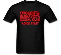 Orquesta Buena Vista Social Club Adios Tour Graphic tee Printed T Shirt Fashion Shirt for Men Black L