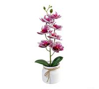 Orquídea artificial de 7 tallos de 29,5 cm, planta falsa realista (morado manchado)