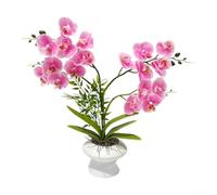 Orquídea Artificial Falsa 47cm Blanca Realista Orquídea Artificial(Deep Pink)