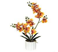 Orquídea artificial Phalaenopsis de plástico 41 x 9,5 cm, mariposa realista, fácil de cuidar, duradera, para salón, oficina, boda, decoración, rosa, púrpura(B)