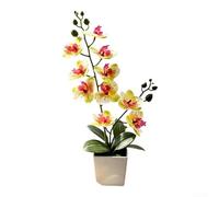 Orquídea artificial Phalaenopsis en maceta cuadrada, flores falsas de simulación 3D para decoración del hogar, bodas y sesiones de fotos, corazón morado, 39 cm
