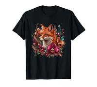Orquídea Crystal Forest Fox Floral Magic Spirit Camiseta