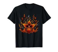 Orquídea de Lava ardiente Que se Levanta de Cristales Negros Camiseta