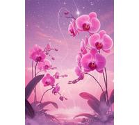 Orquídea Phalaenopsis Puzzle de 70 Piezas para Adultos, Rompecabezas Adultos 70 Piezas Rosa Incluye Póster, Entretenimiento Educativo, Juego de Habilidad para Toda La Familia, Medidas:35x25cm