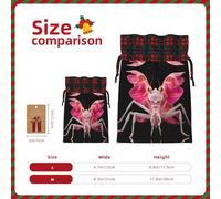 Orquídea Rezando Mantis Bolsa con cordón impreso de 8.3 x 11.8 pulgadas, bolsa de regalo de decoración de fiesta de Navidad