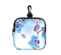 Orquídeas Flores Naturales,Bolsa de Almacenamiento Cuadrada con Cremallera, Monedero de Neopreno, Carteras pequeñas, Monedero pequeño, Monedero