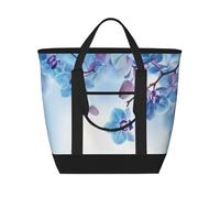 Orquídeas Flores Naturales,Bolsas de almuerzo de gran capacidad, bolsa de mano térmica para mujeres, hombres, trabajo, picnic, viajes.