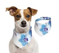 Orquídeas Flores Naturales,Pañuelos de algodón para Perros, Bufandas Ajustables para Mascotas,L