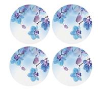 Orquídeas Flores Naturales,Posavasos Redondos de Corcho MDF, Almohadilla para Tazas, Juego de 4 Posavasos para Bebidas