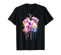 Orquídeas Flores Verano Naturaleza Acuarela Diseño Flores Silvestres Camiseta