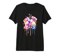 Orquídeas Flores Verano Naturaleza Acuarela Diseño Flores Silvestres Camiseta Premium