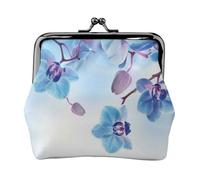 Orquídeas y Flores Naturales,Monedero de Piel sintética, Carteras pequeñas, Monedero con Cierre de Broche