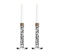 Orrefors 2 Candelabros Carat. latón set de 2