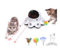 ORSDA Cat Laser juguete 2-en-1 Interactive Automatic Movimiento activado Movimiento 8 hoyos Whack A Mole Feather USB USB Toyadores de gatito de senso