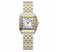 ORSGA Reloj de pulsera para mujer, reloj de pulsera analógico resistente al agua, diseño moderno y único con diamantes cuadrados, A6, oro plateado, blanco