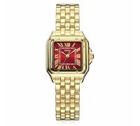 ORSGA Reloj de pulsera para mujer, reloj de pulsera analógico resistente al agua, diseño moderno y único con diamantes cuadrados, A1-oro rojo