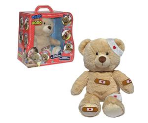 ORSO BOBO, Oso de Peluche con Funciones electrónicas, para cuidar con apósitos y Bandas, Habla en francés, Juguetes para niños a Partir de 3 años, GIOCHI PREZIOSI, ALR00