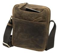 orso Bruno original Bolso bandolera de piel para hombre, pequeño, para viajes y uso diario, pequeño bolso de piel para hombre, Piel de búfalo marrón, S