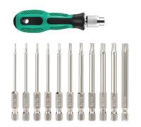 Orssmigs 11 Piezas Destornilladores Torx Largos 100 mm Puntas Destornillador Torx Magnético Puntas Torx Imantada Juego de Puntas Torx Largas, T6 T7 T8 T9 T10 T15 T20 T25 T27 T30 T40
