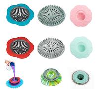 Orssmigs 6 Piezas Atrapa Pelos Ducha Silicona Protector de Drenaje Protector Desague Ducha Silicona Coladores de Drenaje de Silicona Filtros de Silicona para Fregaderos, Baño