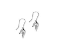 ORTAK Pendientes de gota hechos a mano de plata de ley 925 | Diseño inspirado en la concha del pie de pelícano | Alto pulido | Colección Natural Sealife | Joyería fina escocesa | Fabricado en Reino