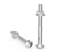 ORTAVA Tornillos de bloqueo M6 × 60 galvanizados DIN 603 (20 unidades), con tuerca de brida hexagonal, de acero al carbono, tornillos de cabeza redonda plana