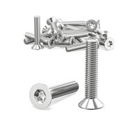 ORTAVA Tornillos de cabeza avellanada M4 x 20 mm, M4, tornillos de cabeza avellanada Torx de acero inoxidable 304, tornillo de cabeza avellanada con hexágono interior/Torx (ISR/TX) según la norma ISO