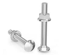 ORTAVA Tornillos de cerradura, M8 × 60, galvanizados, DIN 603 (20 unidades), rosca completa, con tuerca de brida hexagonal, de acero al carbono, tornillos de cabeza redonda plana