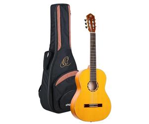 Ortega Guitars Family Series Pro - Guitarra de concierto flamenco 4/4 (pícea y ciprés, acabado brillante, incluye funda R170F)