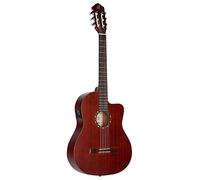 Ortega Guitars Thinline (RCE125MMSN) - Guitarra de concierto electroacústica (cuello fino, incluye funda, caoba)
