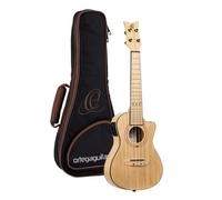Ortega Guitars Ukelele de Concierto electro-acústico - Serie Bambú - incluye Gig Bag Deluxe - bambú (RUNAB-CC)
