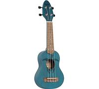 Ortega Guitars Ukelele Sopranino - Keiki K1 con grabado de diseño Tortuga - Okoume / Nogal, poro abierto, K1-BL