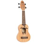 Ortega Guitars Ukelele Sopranino - Keiki K1 con grabado de diseño Tortuga - Okoume / Nogal, poro abierto, K1- mm