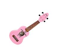 Ortega Guitars Ukelele Sopranino - Keiki K1 con grabado de diseño Tortuga - Okoume / Nogal, poro abierto, K1-PNK