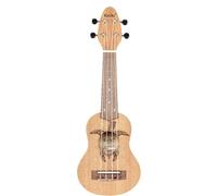 Ortega Guitars Ukelele Sopranino - Zurdo - Keiki K1 con grabado de diseño Tortuga - Okoume / Nogal, poro abierto, K1- mm-L