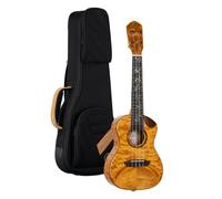 Ortega Guitars Ukeleles de Concierto electroacústicas - Serie Elite - incluye Gig Bag - Arce acolchado macizo (RUET-QMA)