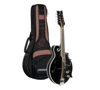 ORTEGA Mandolin F-Style Series Incluye funda BK Negro RMFE40SBK | F-holes, 24 trastes, tapa de abeto y cuerpo de arce, acabado satinado, incluye bolsa de transporte