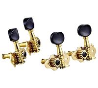 ORTEGA OTMUKOG-GO - Juego de afinación para ukelele, engranaje abierto, botones de ABS negros, color dorado