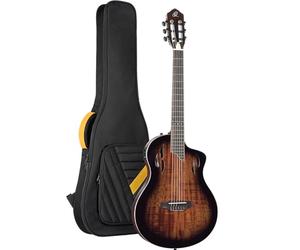 Ortega RTPDLX-ACA TourPlayer Series Deluxe Acacia Top Gloss Burst Electro-Acoustic Classical Guitar with Gig Bag