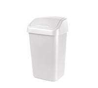 Orthex Cesta de basura con tapa basculante, color blanco, 10 L