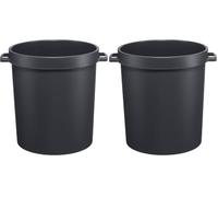 Orthex Cubo de basura de 80 l, color negro, hogar, jardín, casa de campo, alimentos, alimentos para mascotas, interior y exterior, para todas las estaciones, asas inteligentes, apto para alimentos, 50